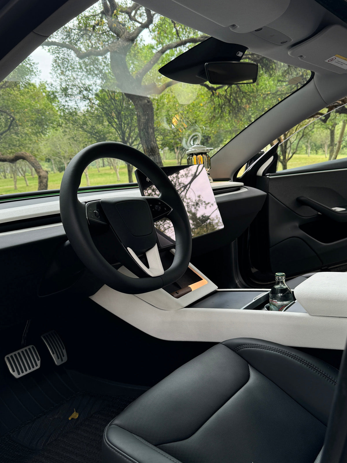 CiyaSuede Center Console Side Trim for Tesla Model Y Juniper 2025