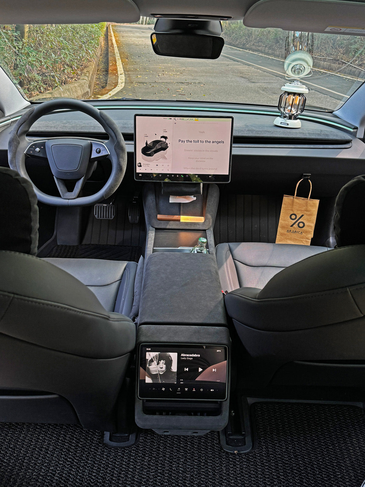 Alcantara Steering Wheel Upper Trim for Tesla Model Y Juniper 2025