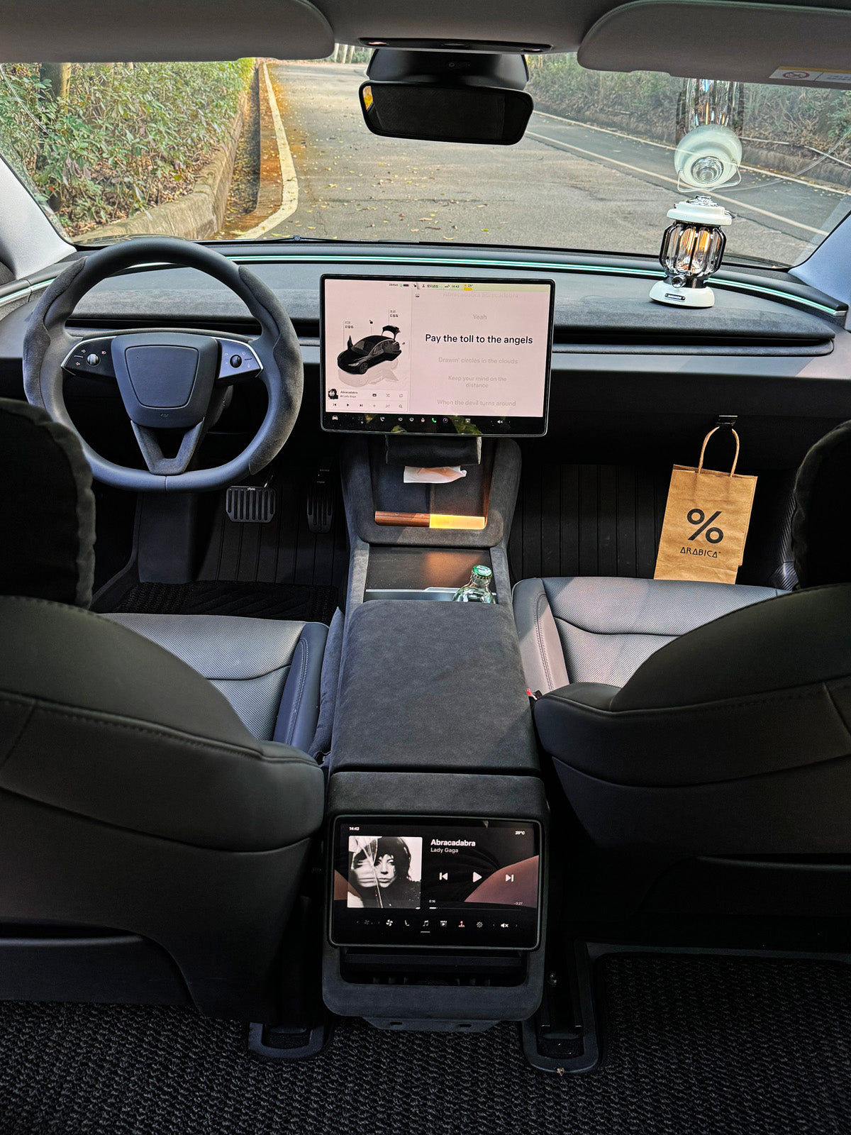 Alcantara Rear Air Outlet Cover Sticker for Tesla Model Y Juniper 2025