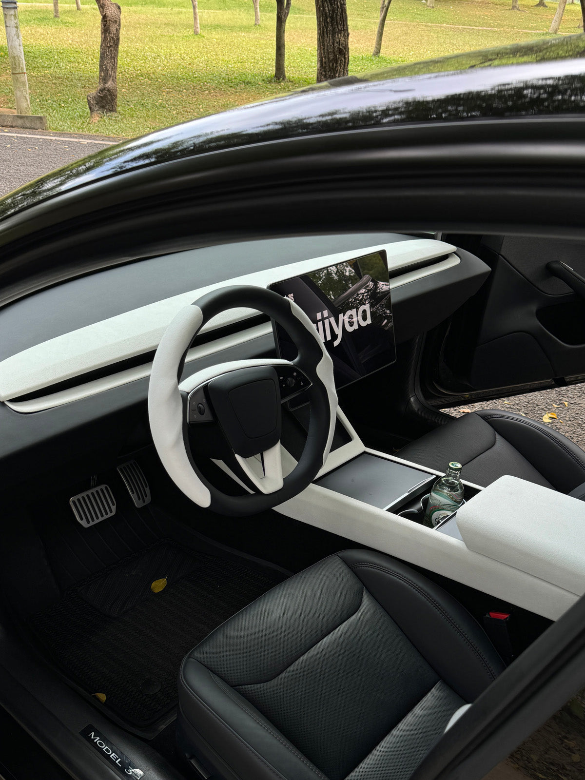 CiyaSuede Back Seat Cup Cover for Tesla Model 3 Highland 2025 2024