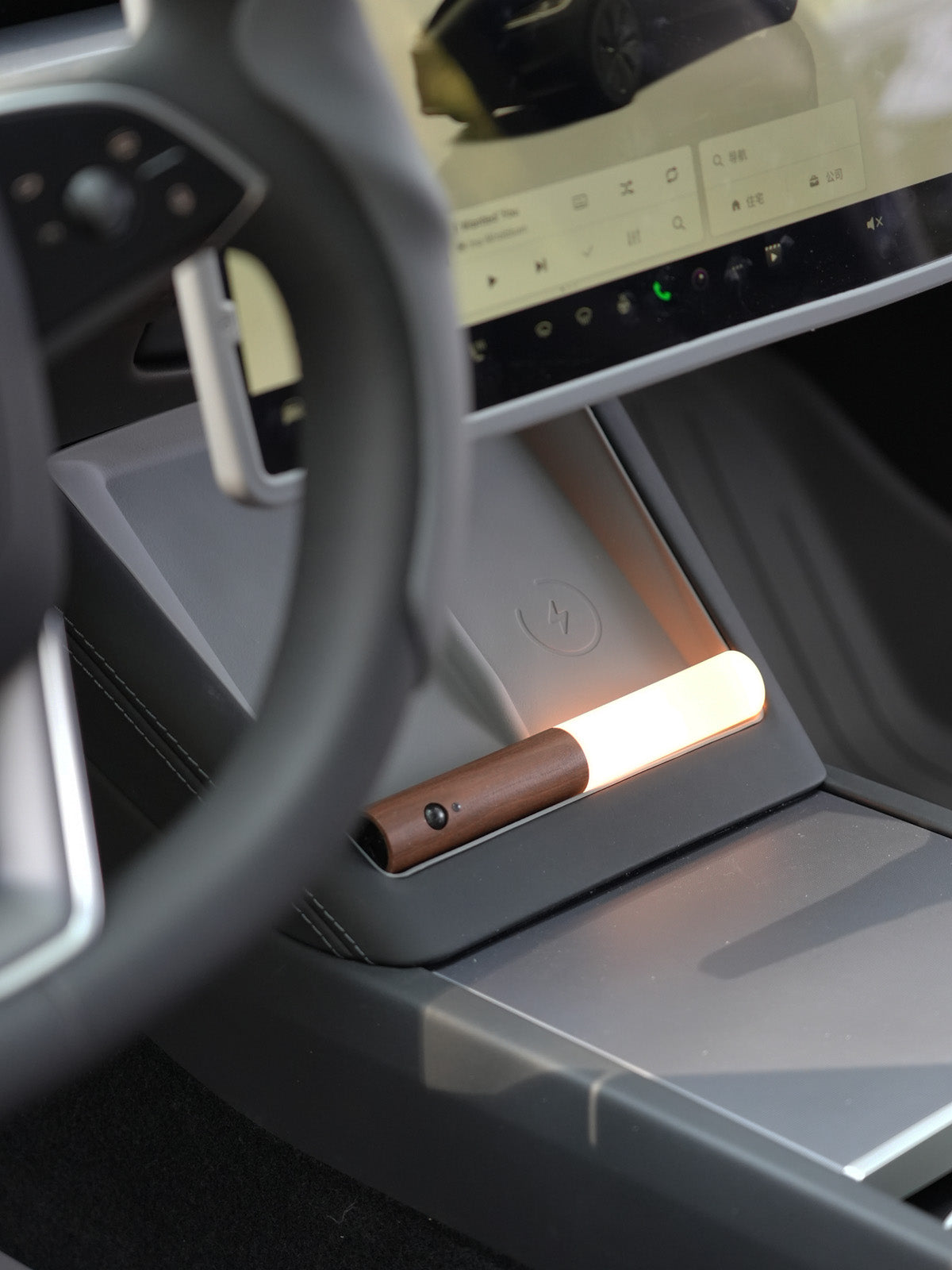 Soft Center Console Wireless Charging Mat for Tesla Model Y Juniper 2025