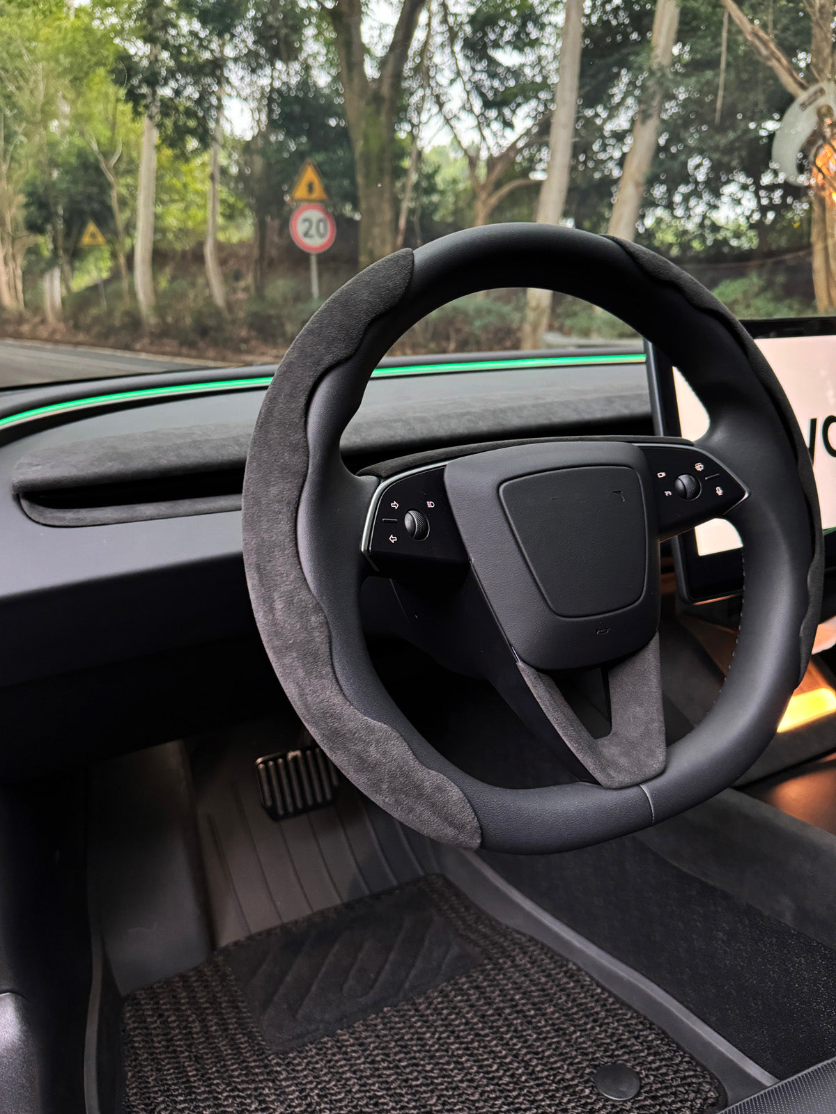 Alcantara Rear Air Outlet Cover Sticker for Tesla Model Y Juniper 2025