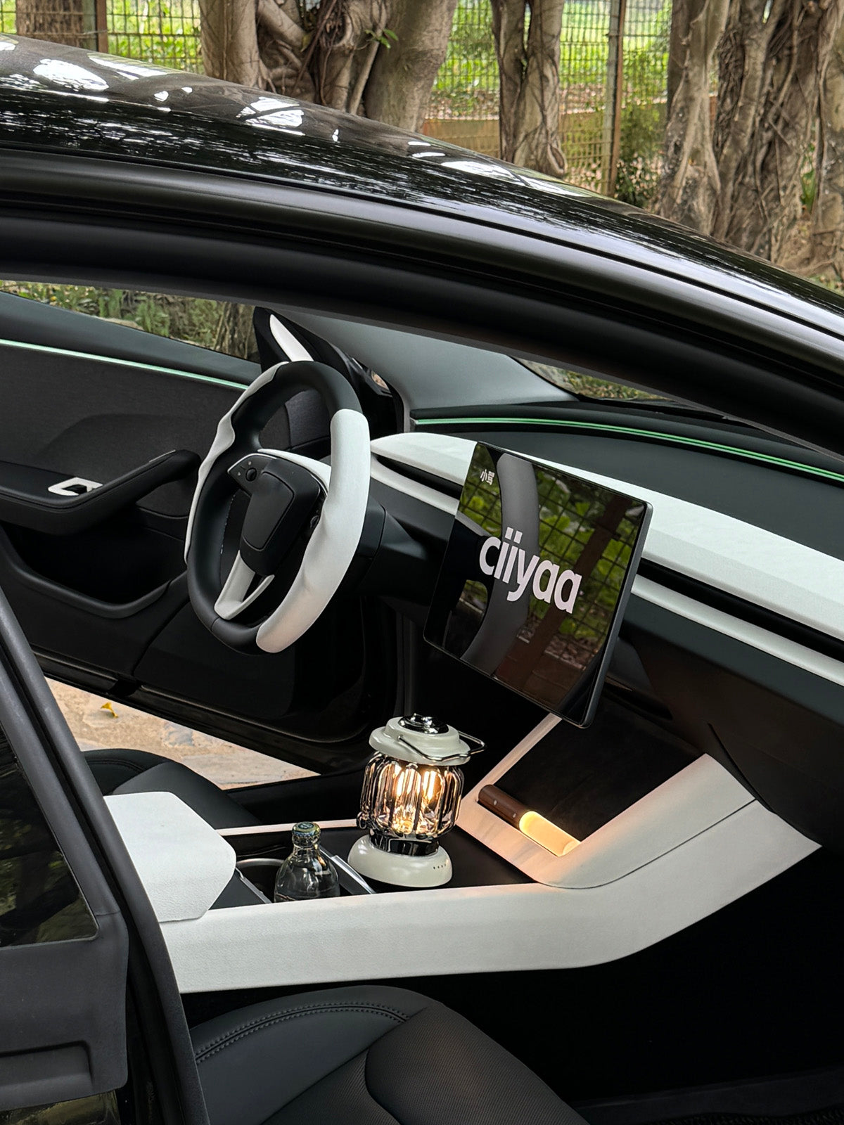 CiyaSuede Rear Air Outlet Cover Sticker for Tesla Model 3 Highland 2025 2024