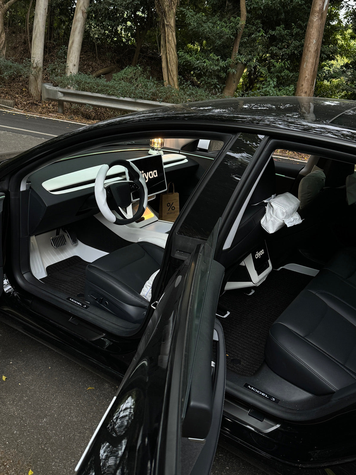 PureDeco Rear Center Console Anti-Kick Cover for Tesla Model Y Juniper 2025